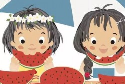 女孩吃瓜卡通头像